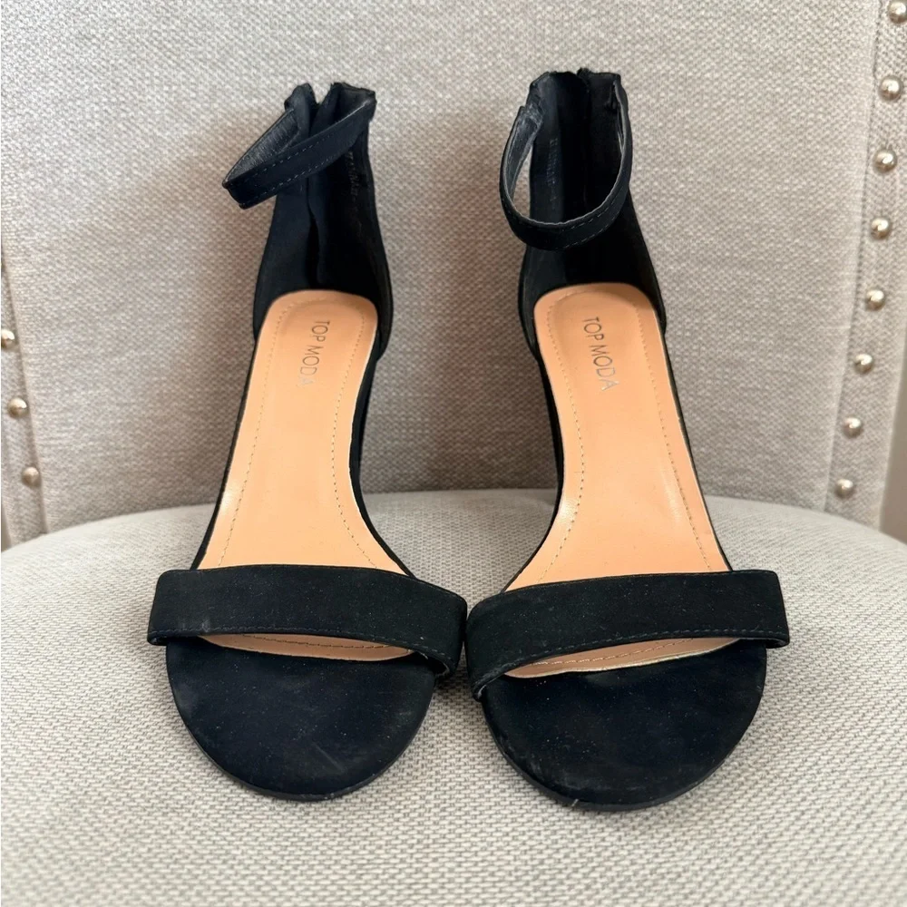 Black Block Heel Sandals
